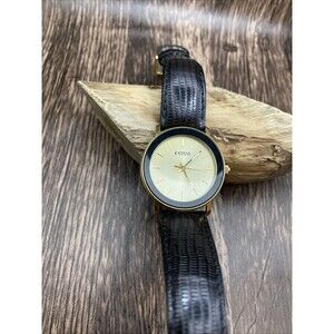 Jostens watch Black and Gold Tone Swiss Case New Battery